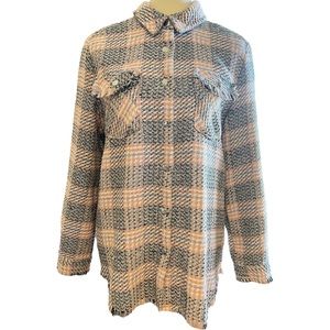 Sybilla Outerwear Multicolor Fringe Plaid Jacket size Medium